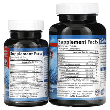 Carlson Labs, CalaOmega, 120 Softgels UPC 088395018046 | HiLife Vitamins