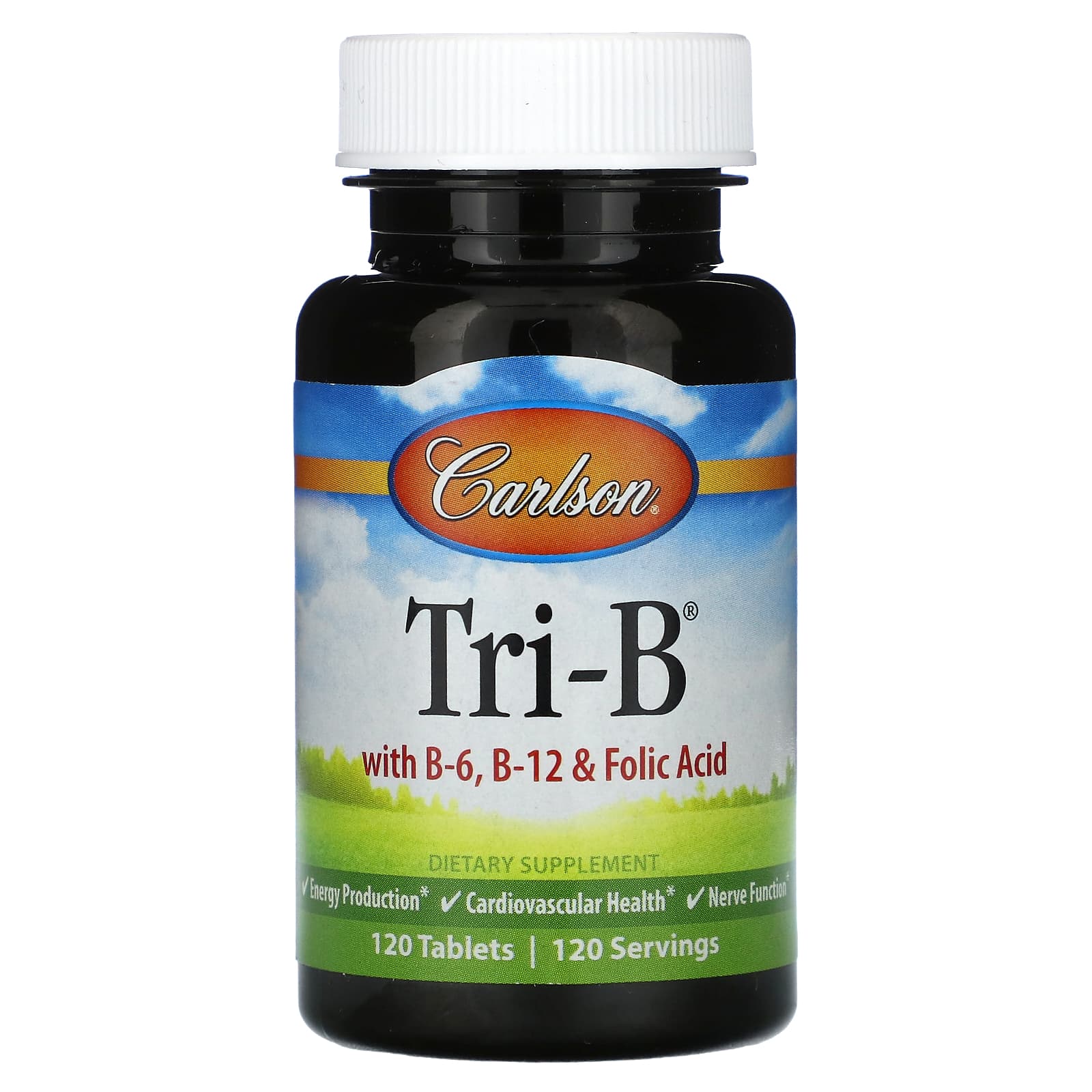 Carlson Labs, Tri-B B6 Folate B-12, 120 Tablets UPC 088395020018 | HiLife Vitamins