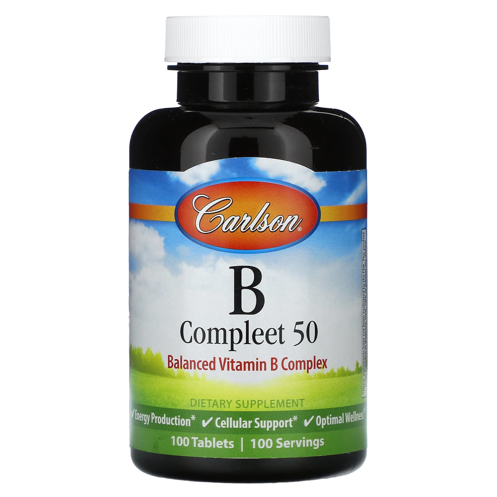 Carlson Labs, B-Compleet-50, 100 Tablets UPC 088395020216 | HiLife Vitamins