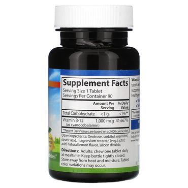 Carlson Labs, B-12 Sl 1000 mcg, 90 Tablets UPC 088395024344 | HiLife Vitamins