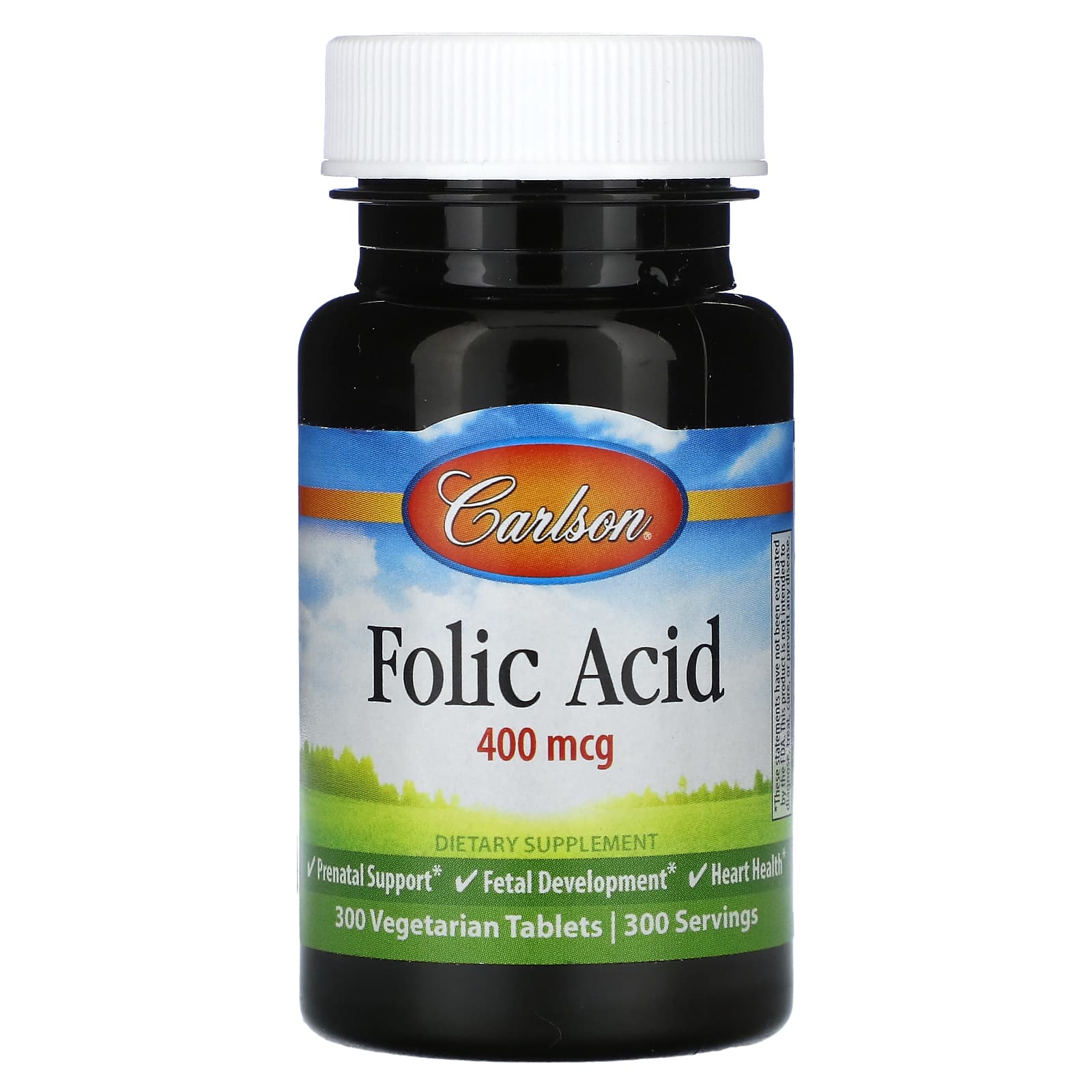 Carlson Labs, Folic Acid 400 mcg, 300 Tablets UPC 088395026539 | HiLife Vitamins