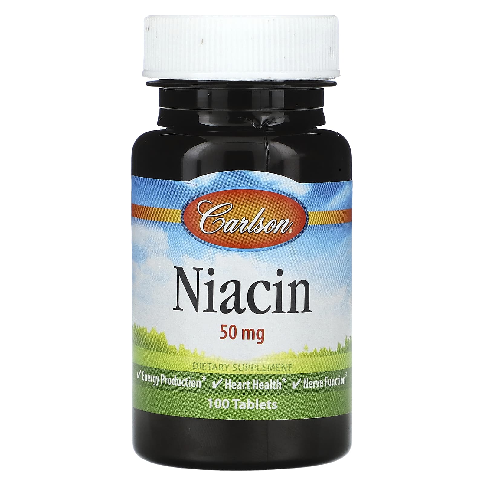Carlson Labs, Niacin 50mg, 100 Tablets UPC 088395027604 | HiLife Vitamins