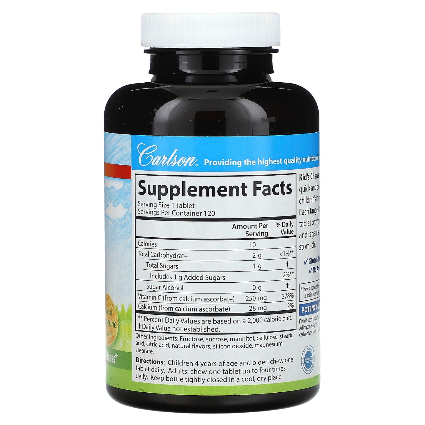 Carlson Labs, Scooter Rabbit C 250mg, 1 Bottle UPC 088395031014 | HiLife Vitamins
