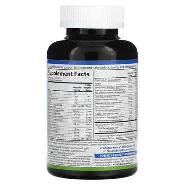 Carlson Labs, Pre-Natal Multi with DHA, 120 Softgels UPC 088395044052 | HiLife Vitamins
