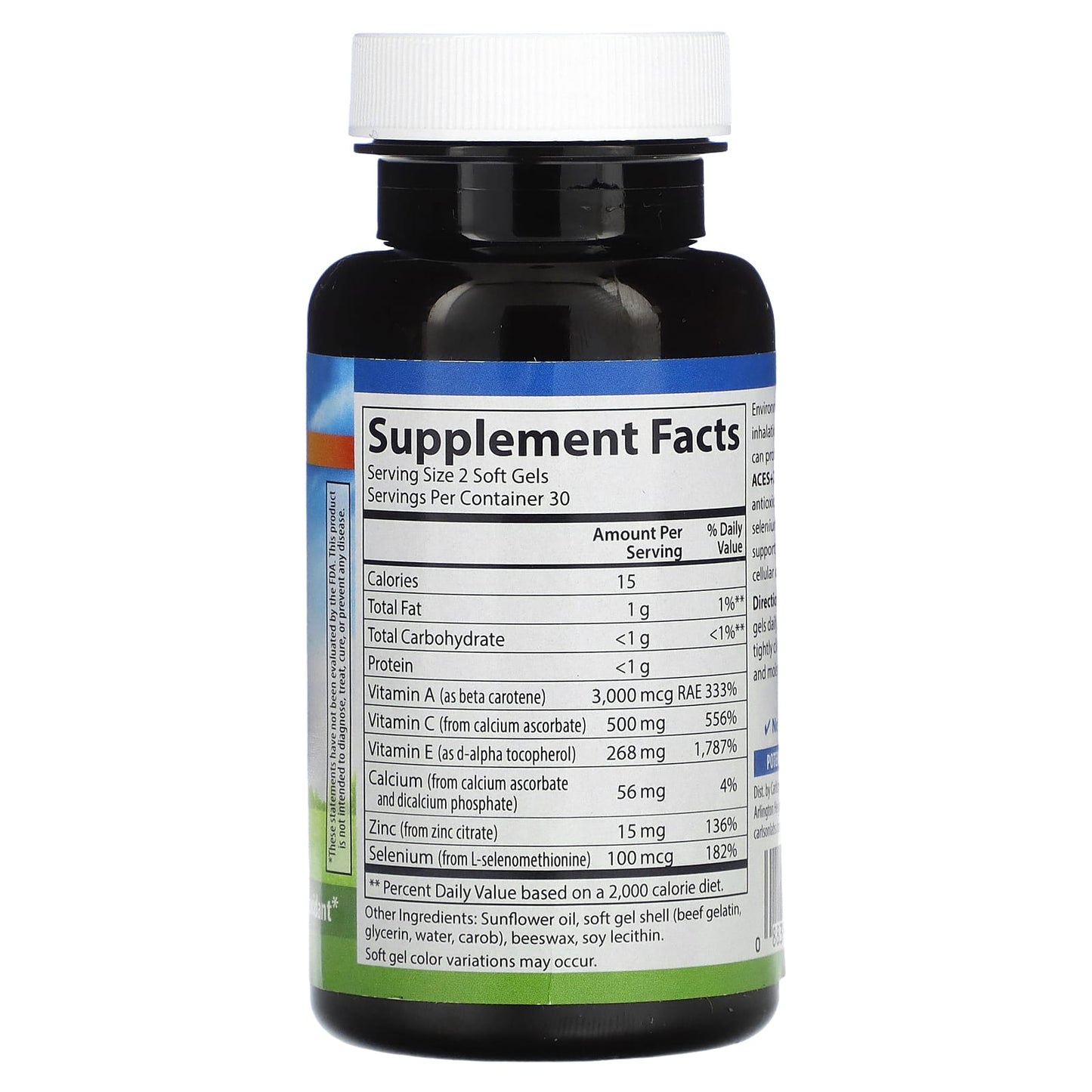 Carlson Labs, ACES + Zn, 60 Softgels UPC 088395044205 | HiLife Vitamins