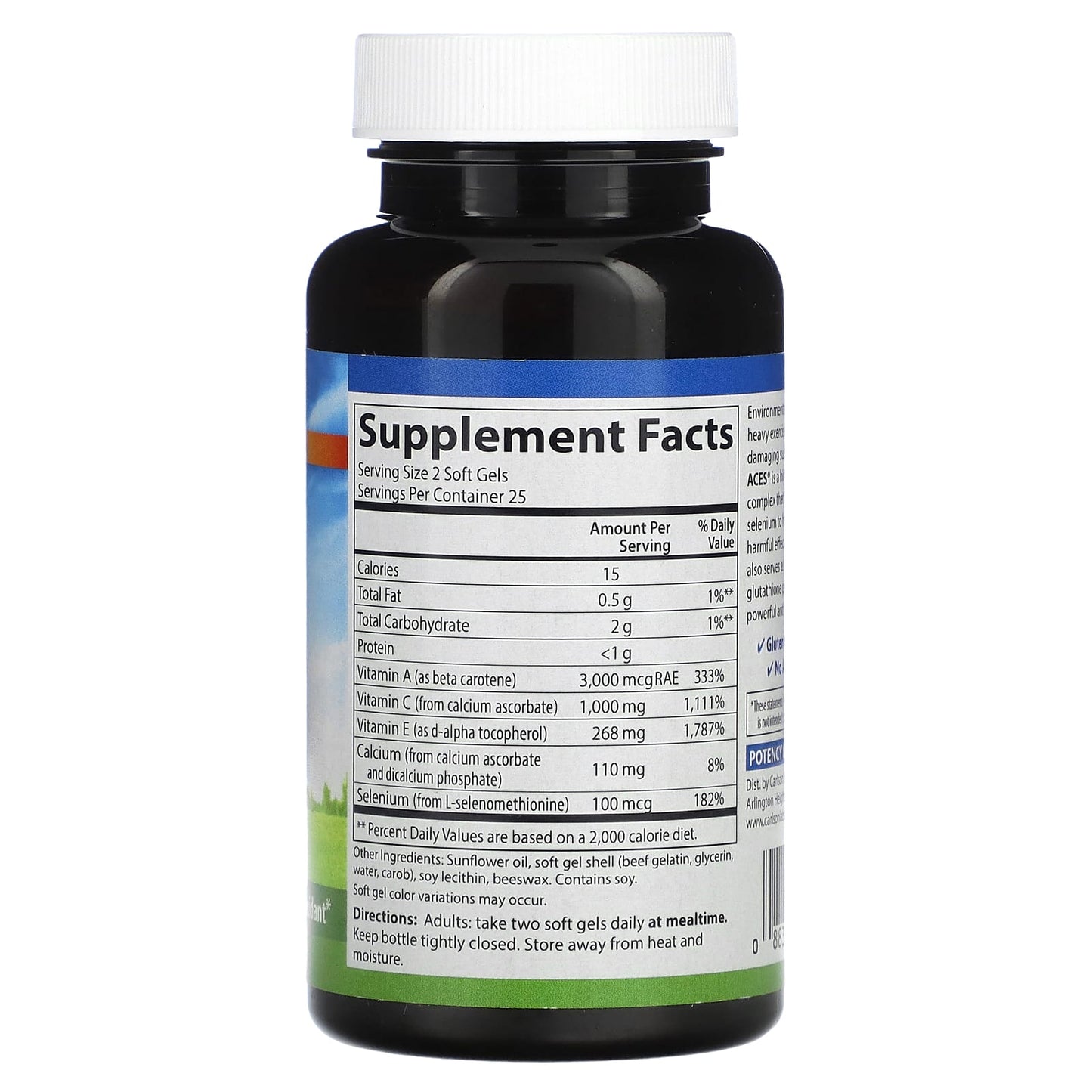 Carlson Labs, Aces, 50 Softgels UPC 088395044304 | HiLife Vitamins