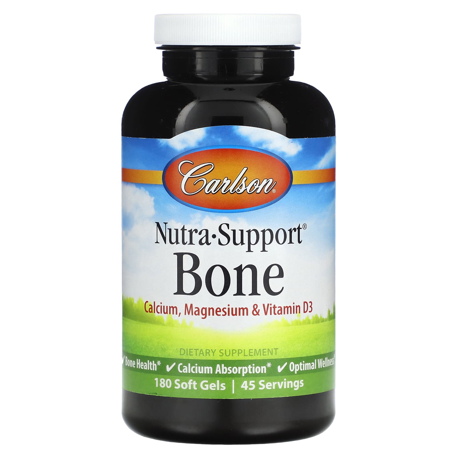 Carlson Labs, Nutra Support Bone, 180 Softgels UPC 088395046124 | HiLife Vitamins