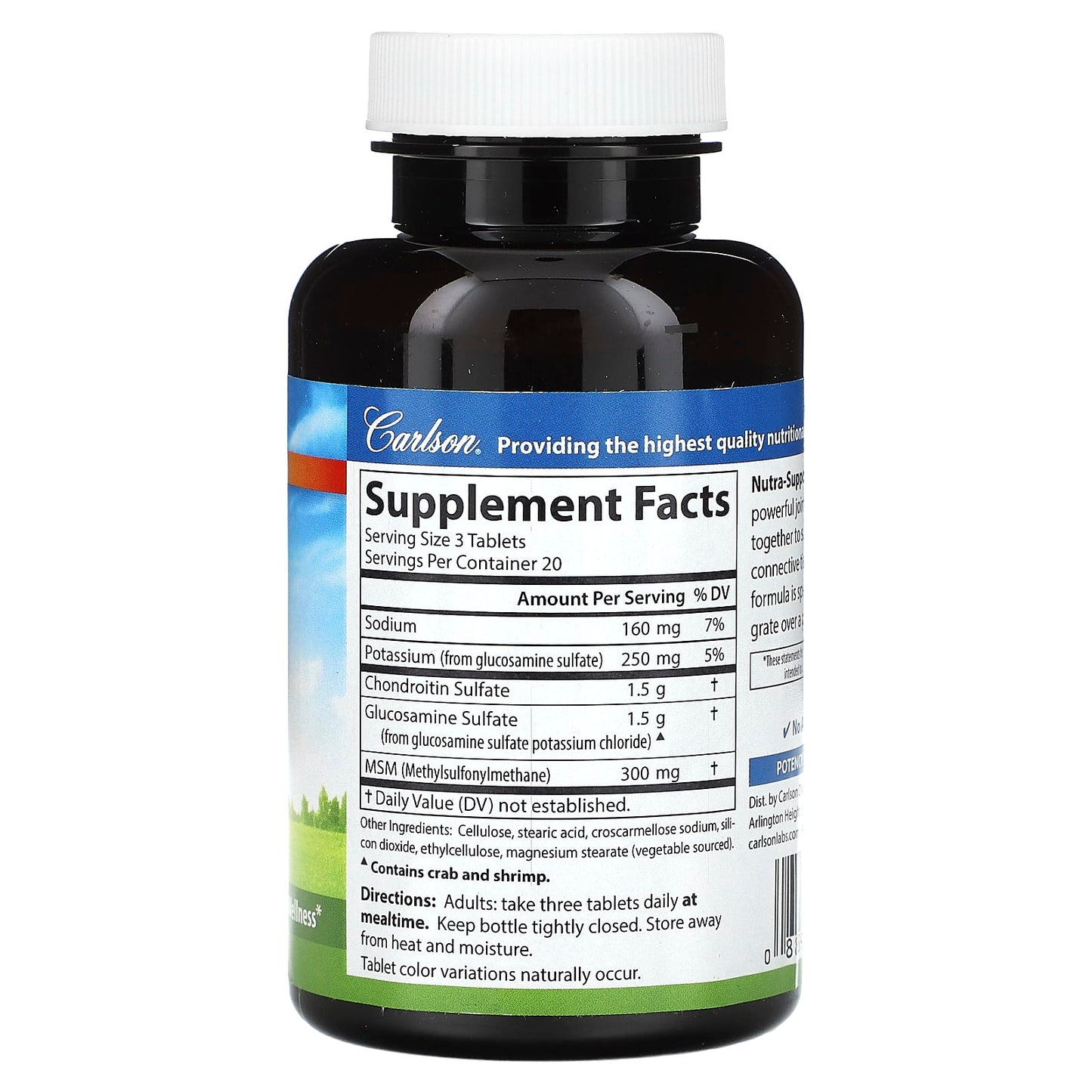 Carlson Labs, Nutra-Support Joint, 60 Tablets UPC 088395046766 | HiLife Vitamins