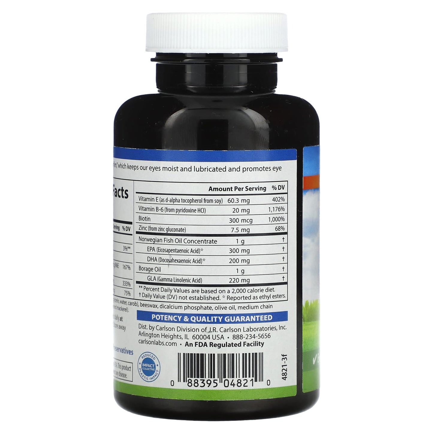 Carlson Labs, Moistur-Eyes, 90 Softgels UPC 088395048210 | HiLife Vitamins