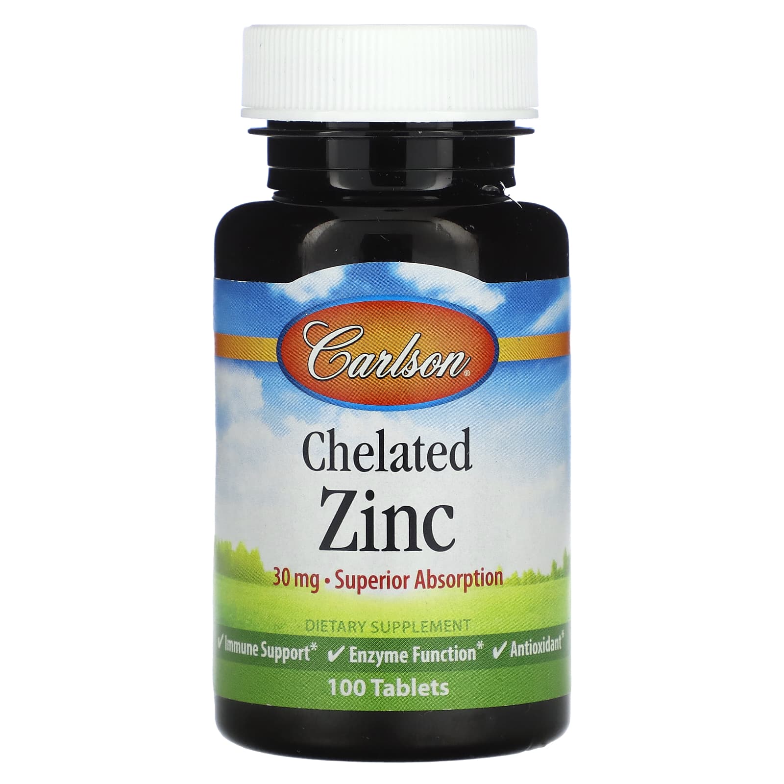 Carlson Labs, Chelated Zinc 30mg, 100 Tablets UPC 088395057717 | HiLife Vitamins