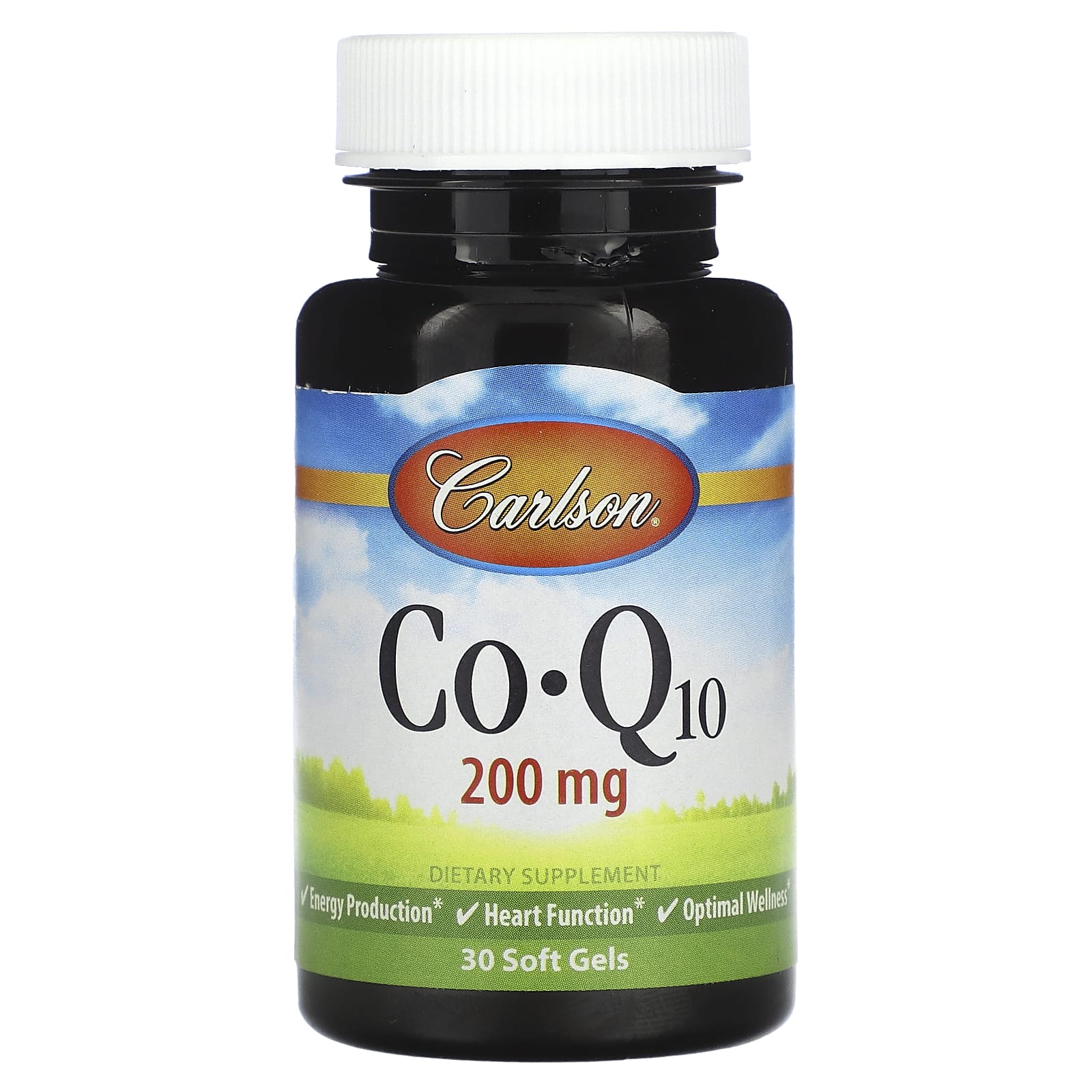 Carlson Labs, Co-Q-10 200mg, 30 Softgels UPC 088395082504 | HiLife Vitamins