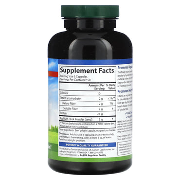 Carlson Labs, Psyllium 500mg, 300 Capsules UPC 088395085352 | HiLife Vitamins