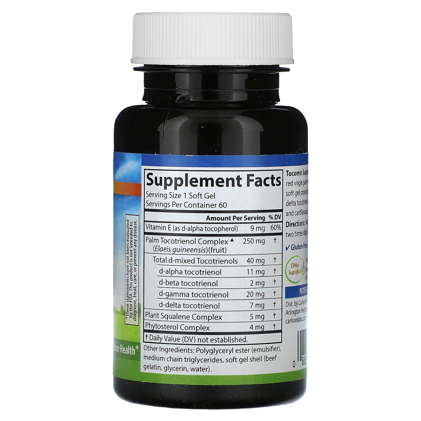 Carlson Labs, Tocomin SupraBio, 60 Softgels UPC 088395087103 | HiLife Vitamins