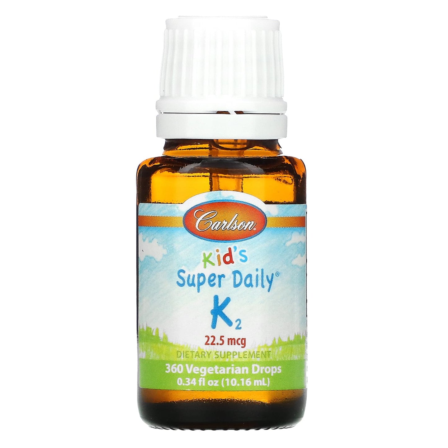 Carlson Labs, Super Daily K-2 Drops For Kids, 360 drops UPC 088395103308 | HiLife Vitamins