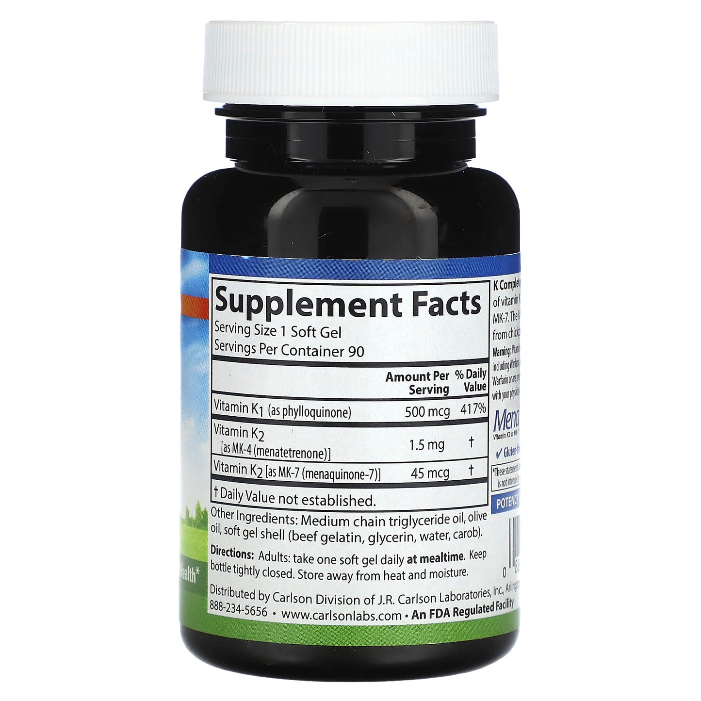Carlson Labs, K-Complete, 90 Softgels UPC 088395104206 | HiLife Vitamins