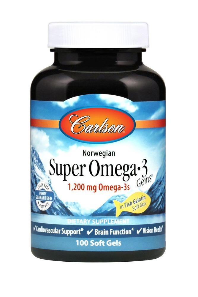 Carlson Labs, Super Omega-3 Gems-Fish Gelatin, 100 UPC 088395153105 | HiLife Vitamins
