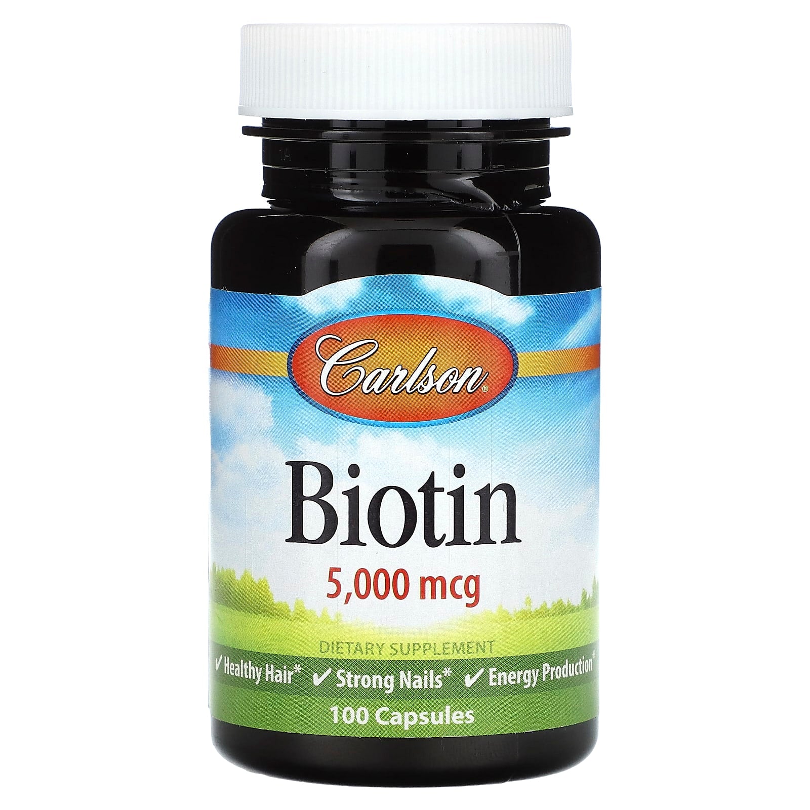 Carlson Labs, Biotin 5mg, 100 Capsules UPC 088395249204 | HiLife Vitamins