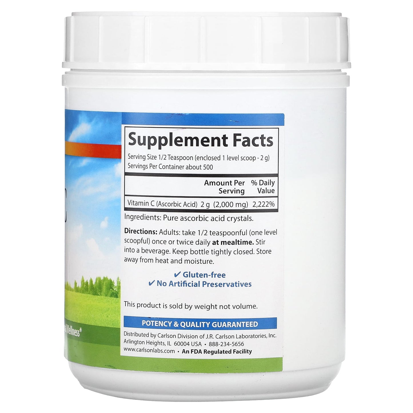 Carlson Labs, Vitamin C Crystals Non-GMO, 35 Oz Liquid