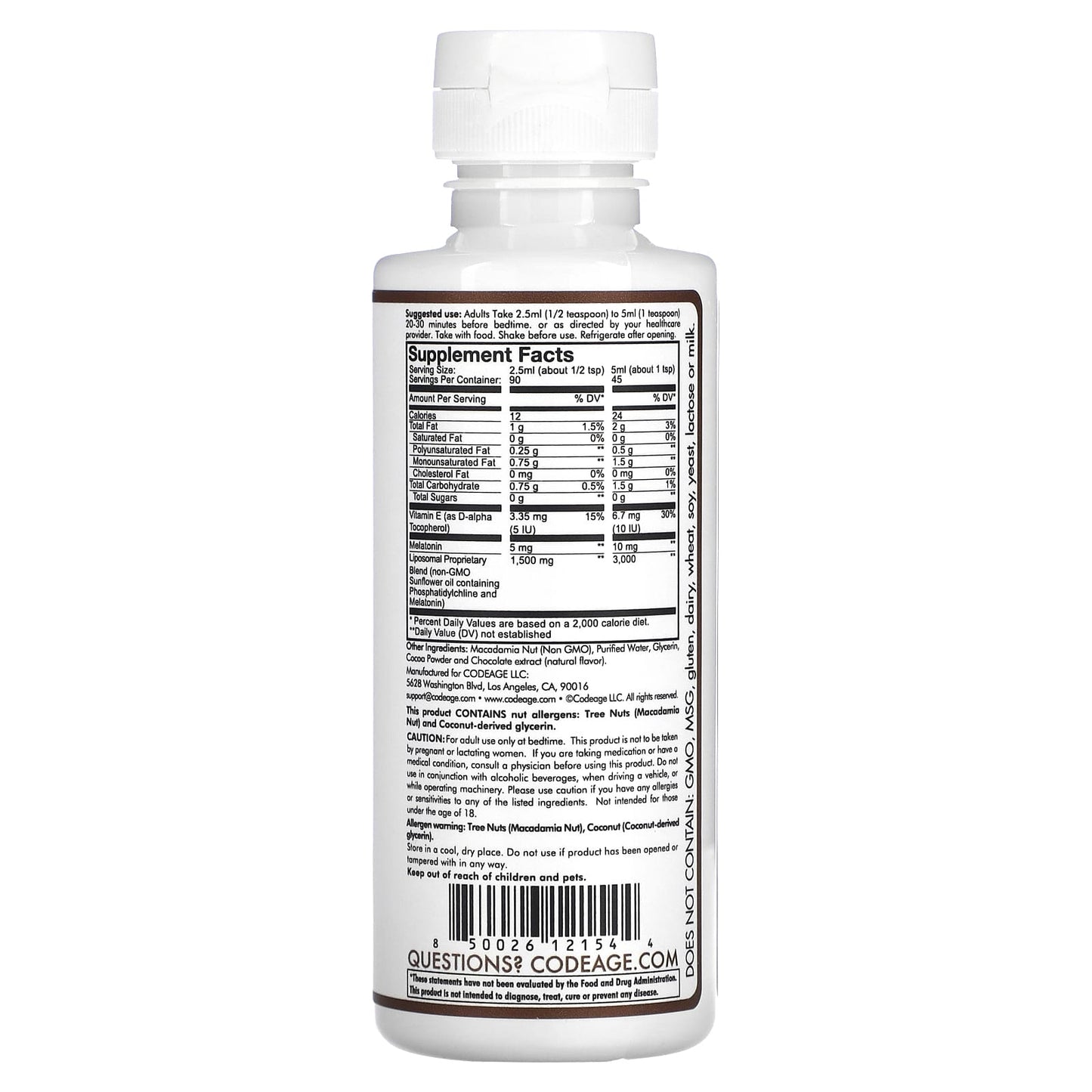 Codeage, Ultra Sleep+, Chocolate Smoothie, 8 fl oz (225 ml) UPC 850026121544 | HiLife Vitamins