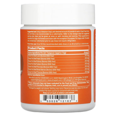 Codeage, DNA Pet, Happy Healthy Organs, Multi Organs & Glands Formula, For Dogs, 3 oz (85 g) UPC 850026121636 | HiLife Vitamins