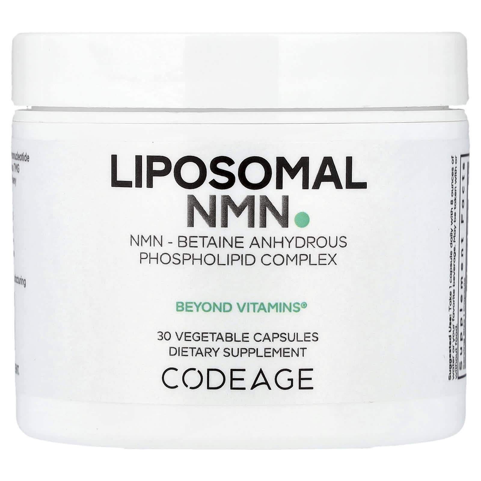 Codeage, Liposomal NMN, 30 Vegetable Capsules UPC 850026121827 | Hilife Vitamins