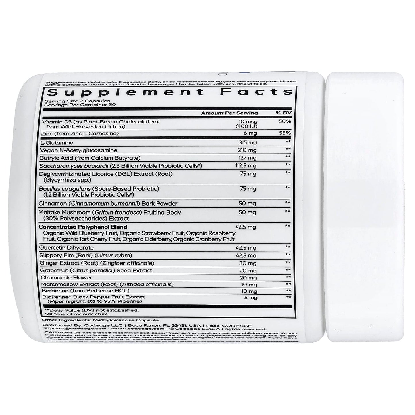 Codeage, Leaky Gut Formula, 60 capsules - 850043333128 | Hilife Vitamins