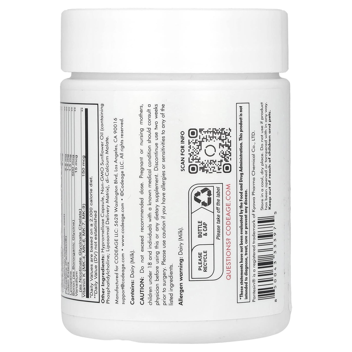 Codeage, Multivitamin Recovery Elite Max, 90 Capsules UPC 850043333975 | HiLife Vitamins