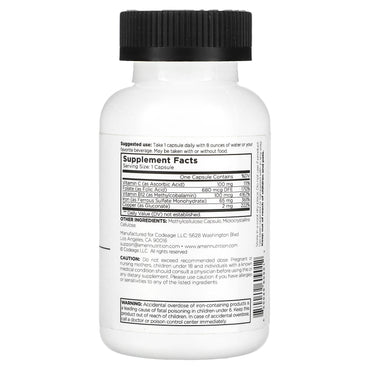 Codeage, Amen, Iron Ultra, 60 Vegetable Capsules UPC 850049609012 | HiLife Vitamins