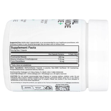 Codeage, LIPOSOMAL NR+, 60 Capsules UPC 850049609210 | HiLife Vitamins