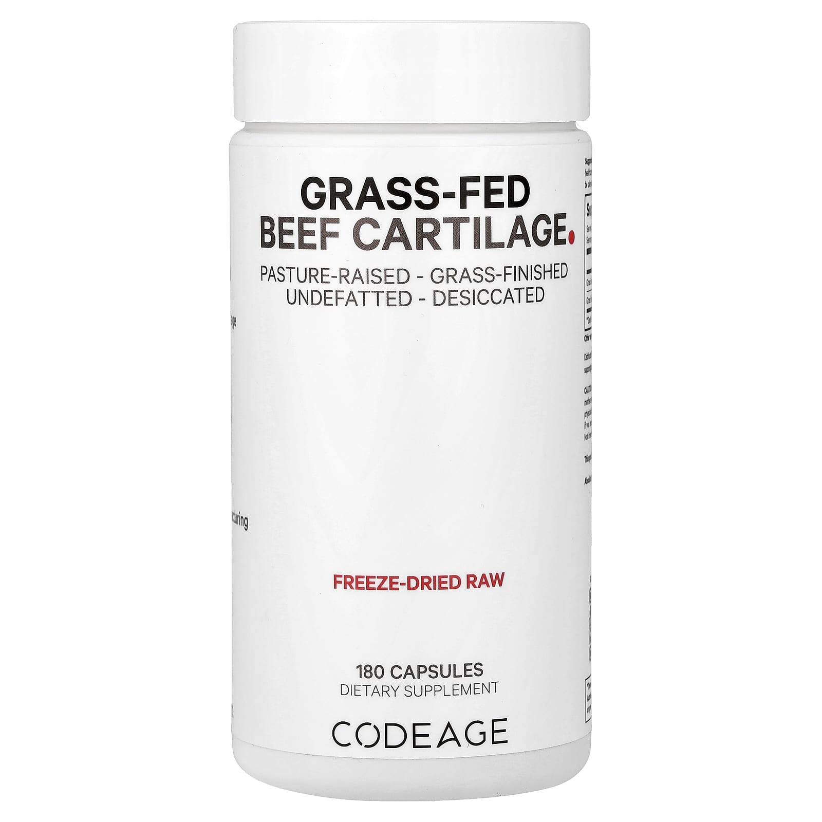Codeage, Grass-Fed Beef Cartilage, 180 capsules UPC 853919008144 | Hilife Vitamins