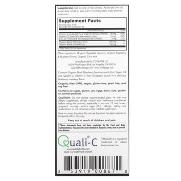 Codeage, Elderberry Vitamins Pro, 4 fl oz (120 ml) UPC 853919008670 | HiLife Vitamins