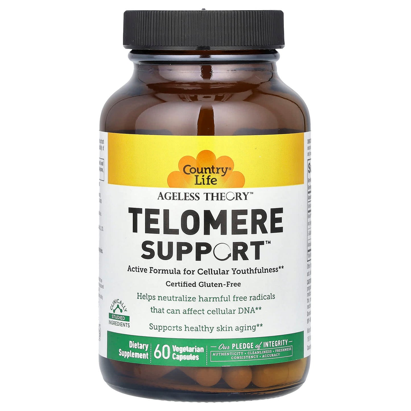 Country Life, Telomere Support, Agless Theory, 60 Vegetarian Capsules UPC 015749053002 | HiLife Vitamins