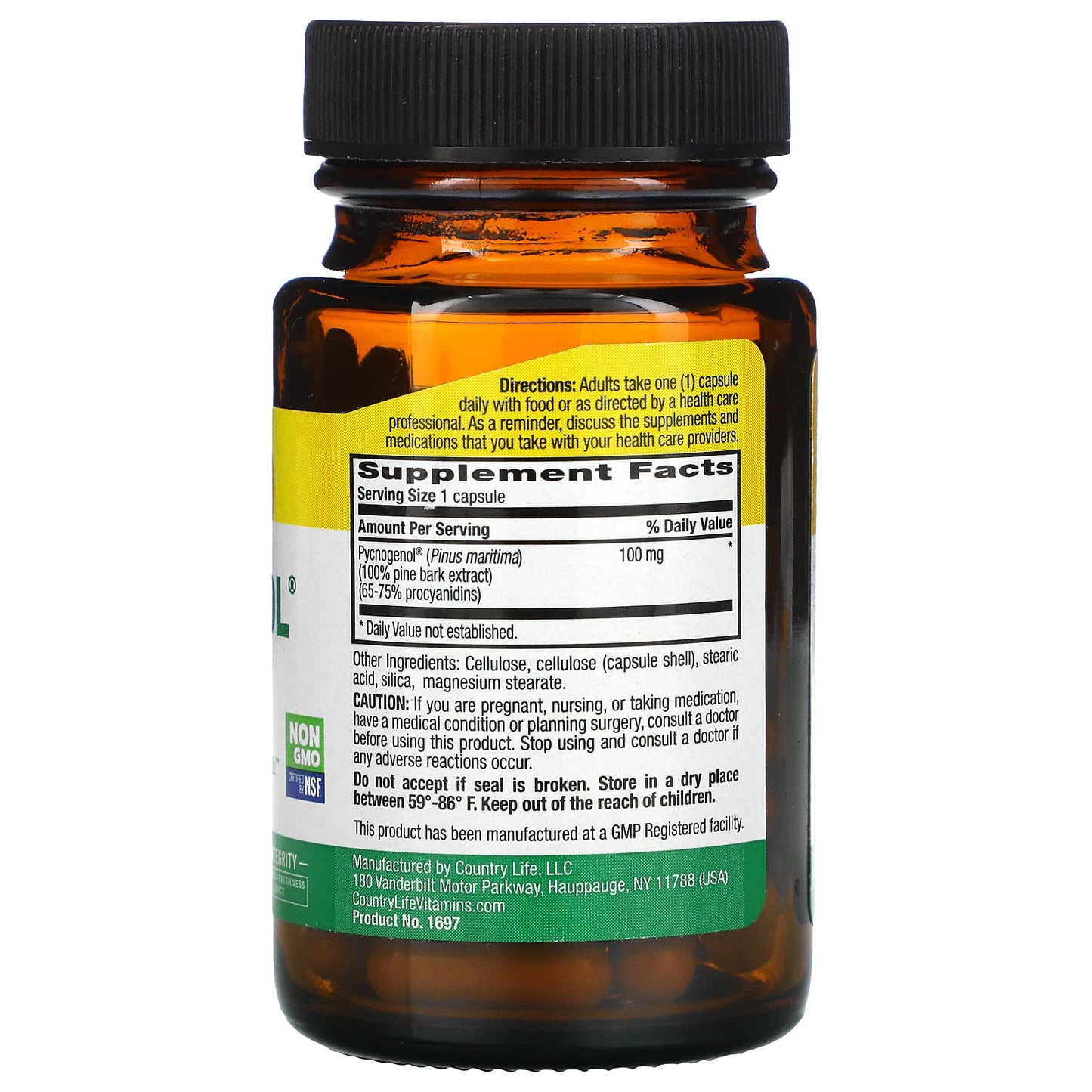 Country Life, Pycnogenol Caps 100 Mg, 30 Capsules UPC 015794016977 | Hilife Vitamins