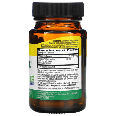 Country Life, Pycnogenol Caps 100 Mg, 30 Capsules UPC 015794016977 | Hilife Vitamins
