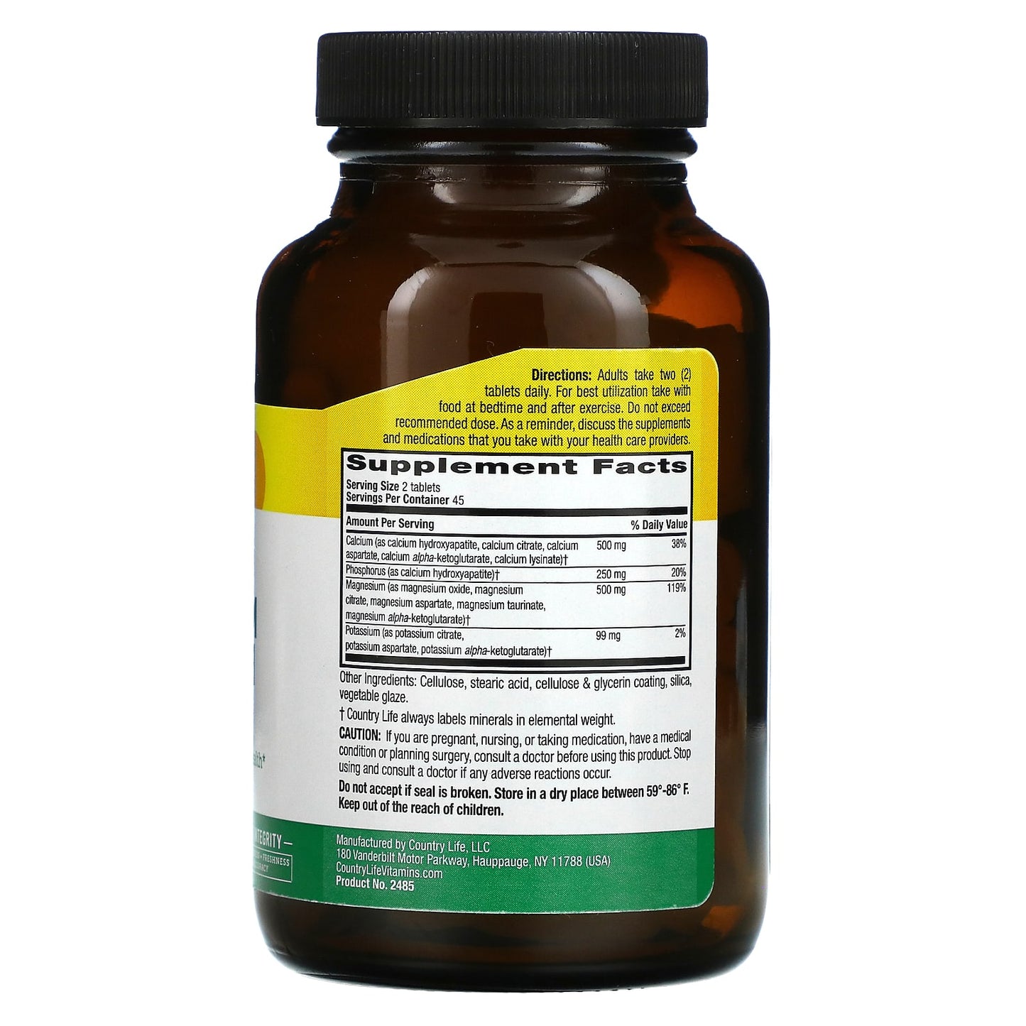 Country Life, CAL-MAG-POTASSIUM 500/500/99 TARGET MINS, 90 Tablets UPC 015794024859 | Hilife Vitamins