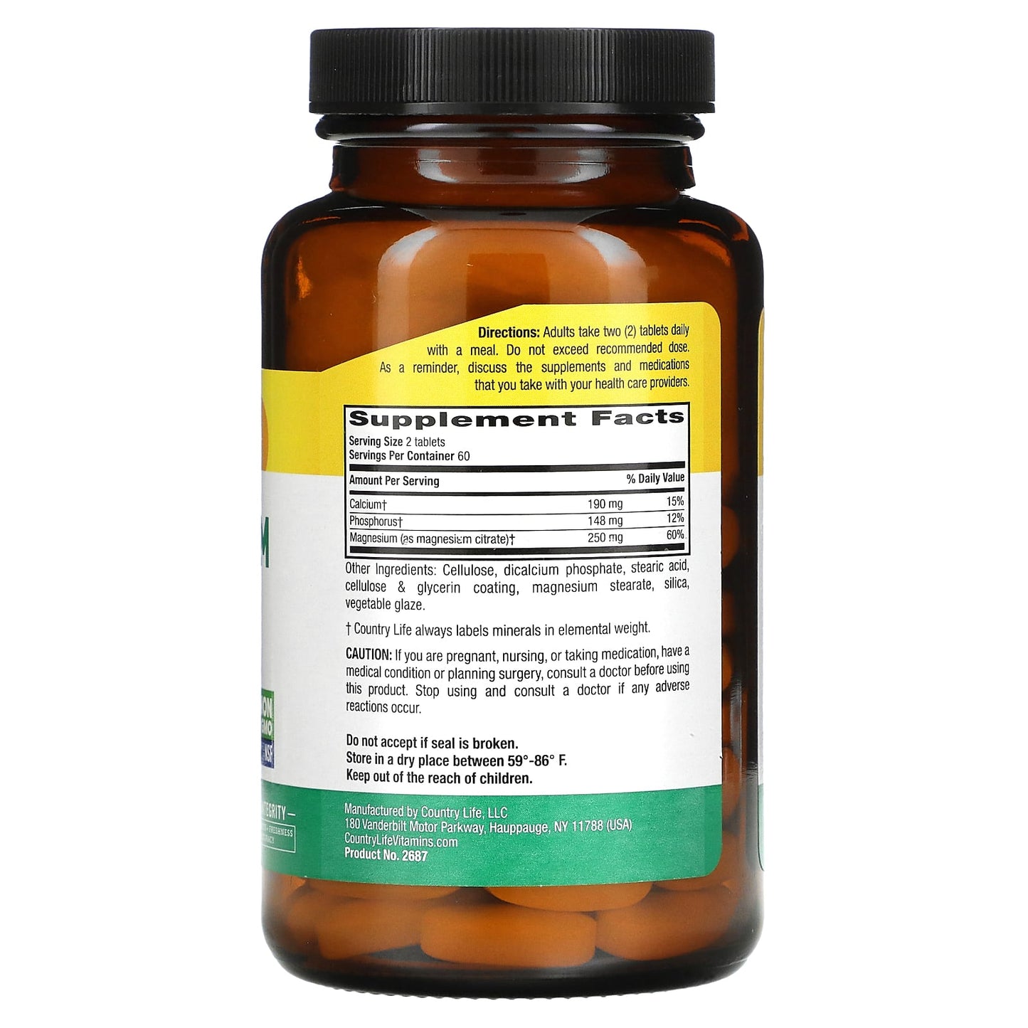 Country Life, Magnesium Citrate, 120 Tablets UPC 015794026877 | Hilife Vitamins