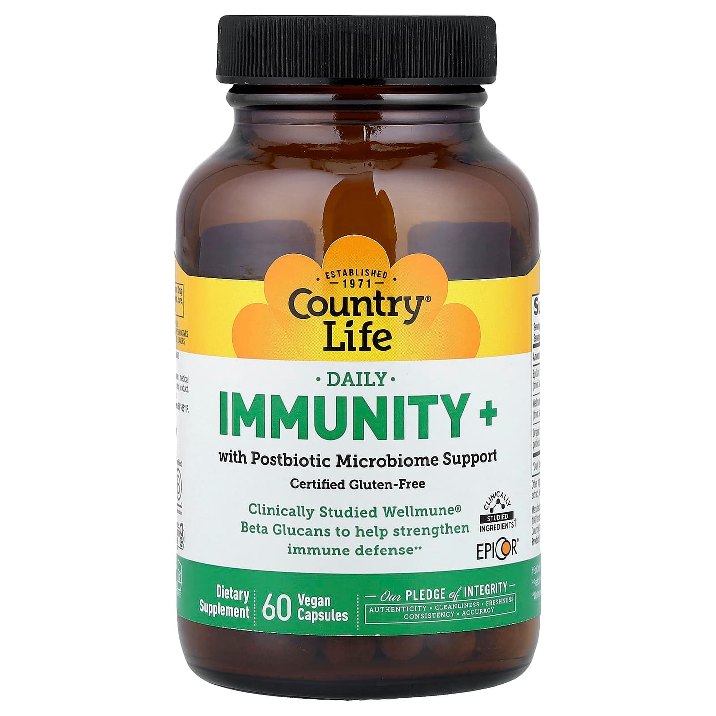 Country Life, Daily, Immunity+, 60 Vegan Capsules UPC 015794030157 | Hilife Vitamins