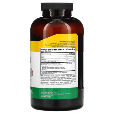 Country Life, Omega 3 Fish Oil, 300 Softgels UPC 015794044505 | Hilife Vitamins