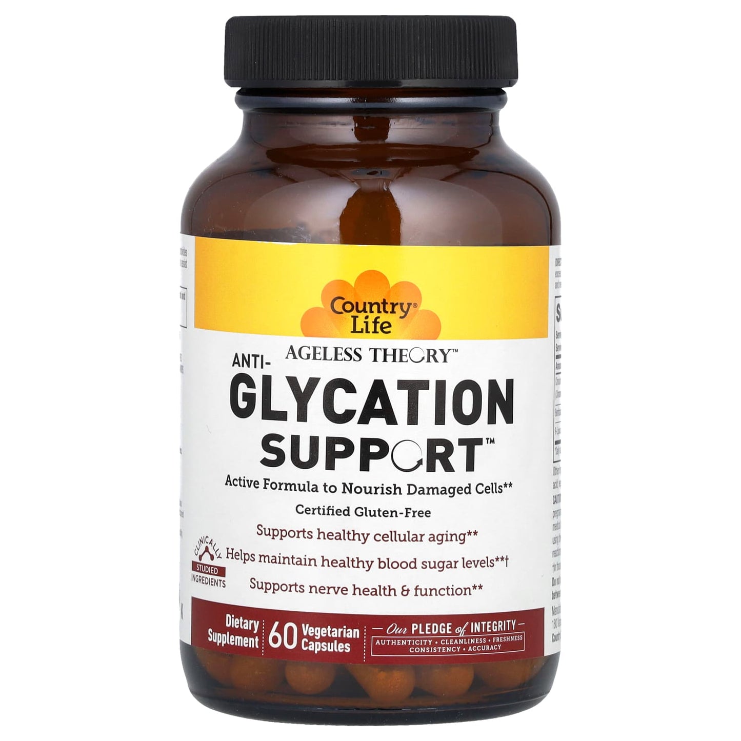 Country Life, Anti-Glycation Support, Ageless Theory, 60 Vegetarian Capsules UPC 015794053019 | Hilife Vitamins