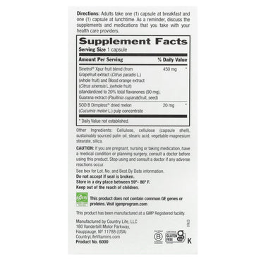 Country Life, Metabolism Reboot, 60 Vegan Capsules UPC 015794060000 | Hilife Vitamins