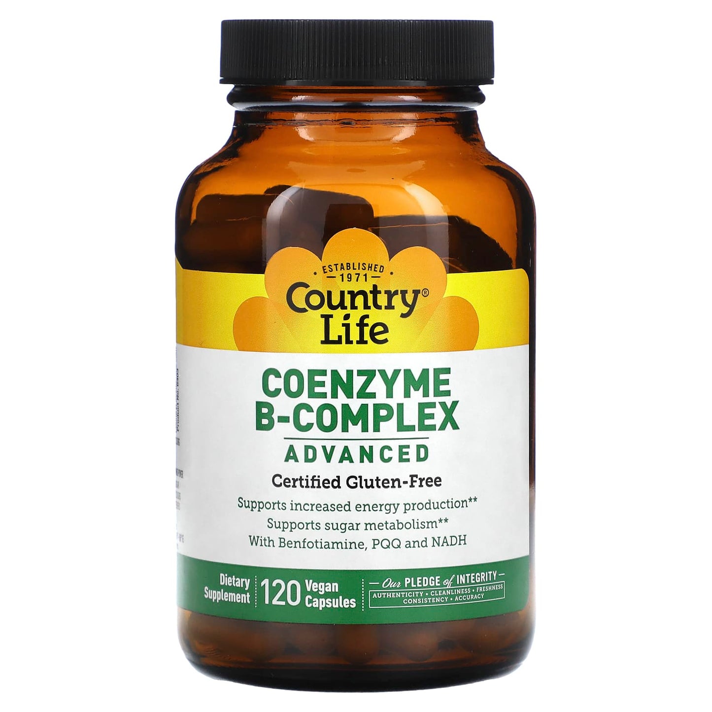 Country Life, Coenzyme B Complex Advanced, 120 Vegan Capsules UPC 015794064039 | Hilife Vitamins