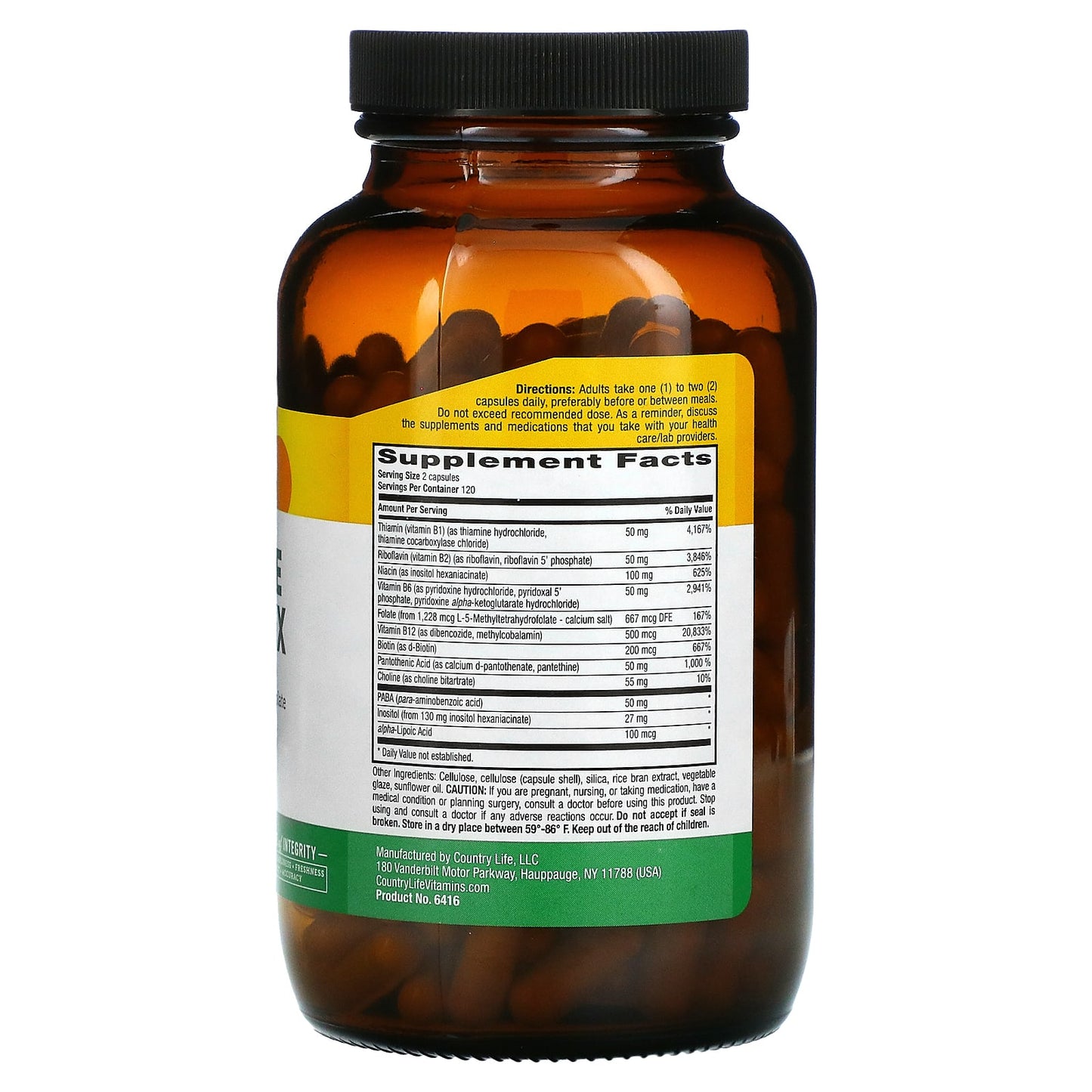 Country Life, Coenzyme B-Complex Caps, 240 Vegan Capsules UPC 015794064169 | Hilife Vitamins