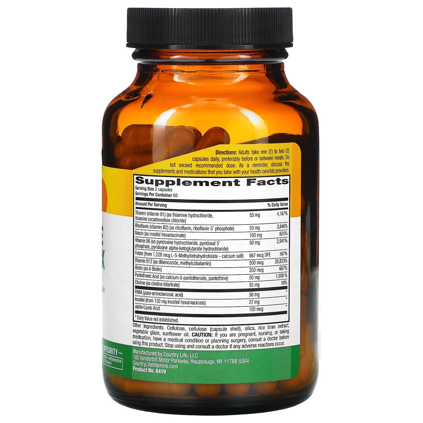 Country Life, Coenzyme B-Complex, 120 Vegan Capsules UPC 015794064190 | Hilife Vitamins
