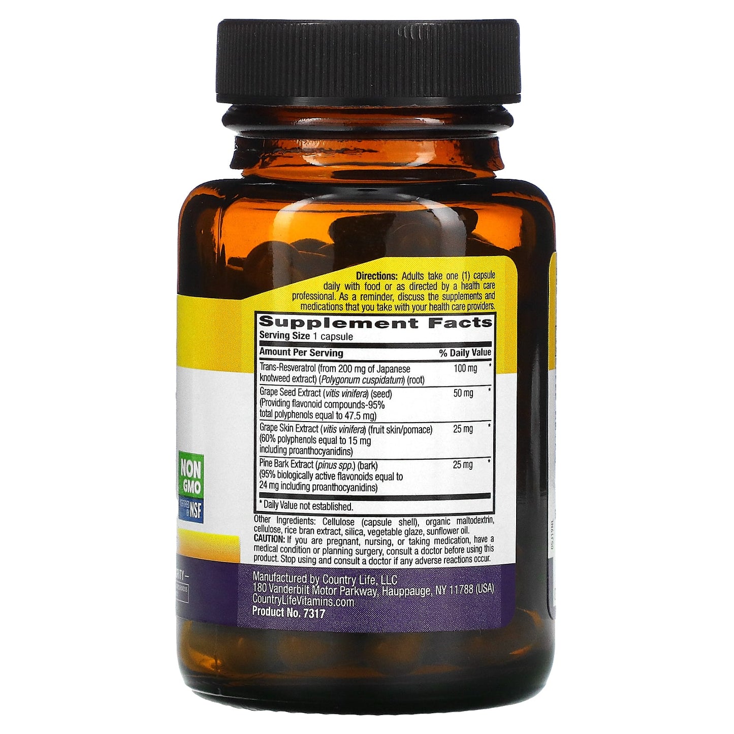 Country Life, Resveratrol Plus, 60 Vegan Capsules UPC 015794073178 | Hilife Vitamins