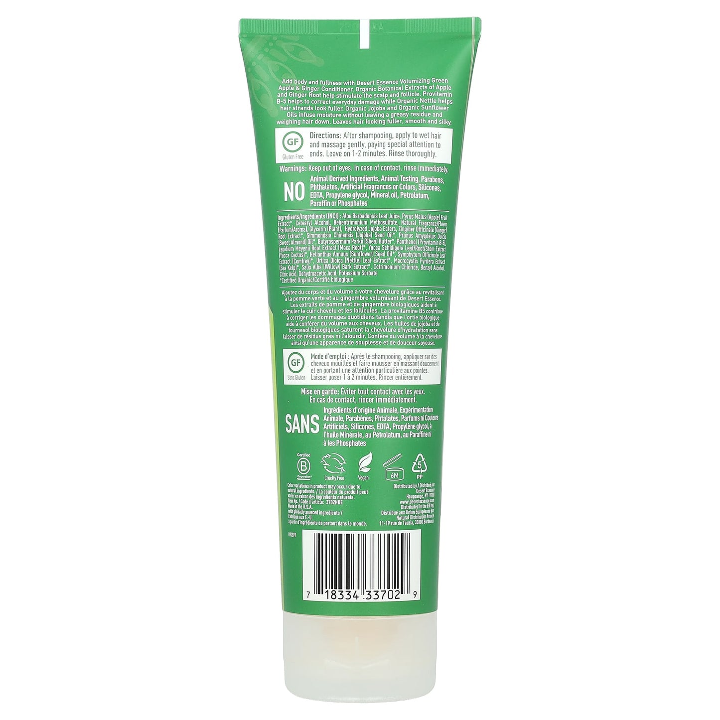 Desert Essence, Organics Green Apple & Ginger Conditioner, 8 Oz UPC 718334337029 | Hilife Vitamins