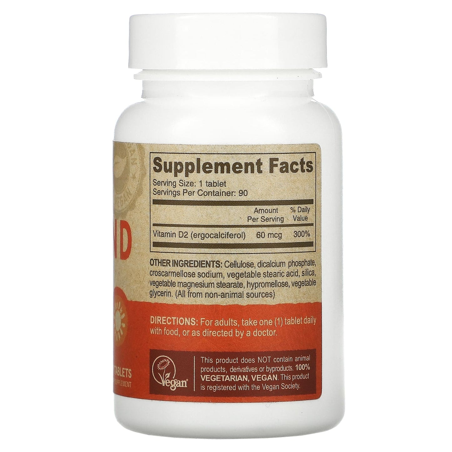 Deva Vegan, Vegan Vitamin D, D2, 60 mcg (2,400 IU), 90 Tablets UPC 895634000331 | Hilife Vitamins