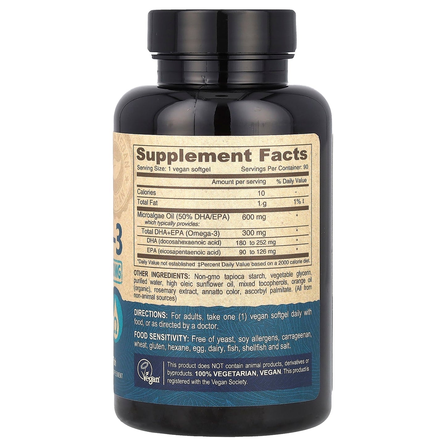 Deva Vegan, Vegan Omega-3, DHA-EPA, 300 mg, 90 Softgels UPC 895634000409 | Hilife Vitamins