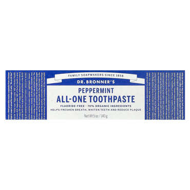 Dr. Bronner’s, All-One Toothpaste Peppermint, 5 Oz UPC 018787500712 | Hilife Vitamins