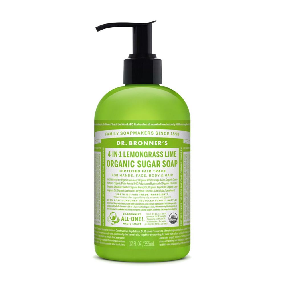 Dr Bronner’s, Organic Liquid Hand Soap Lemongrass & Lime, 12 Oz UPC 018787950050 | Hilife Vitamins