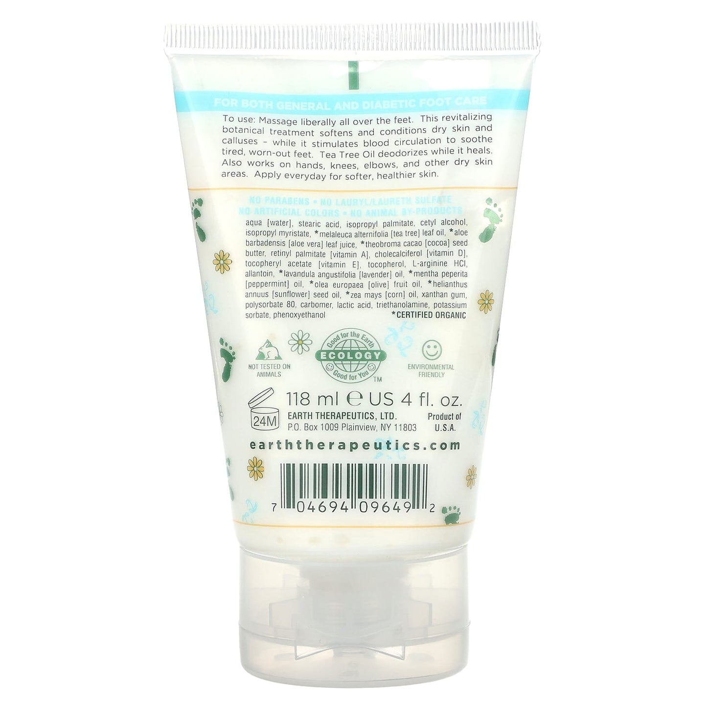 Earth Therapeutics, Foot Repair Balm, 4 Oz UPC 704694096492 | Hilife Vitamins